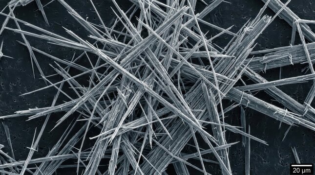 Microscopic Mineral Fibers Photo Close Up Scientific Research Background Texture Concept