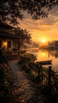 Amanhecer nost&aacute;lgico na beira da Lagoa