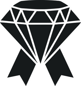 Diamond icon with ribbon