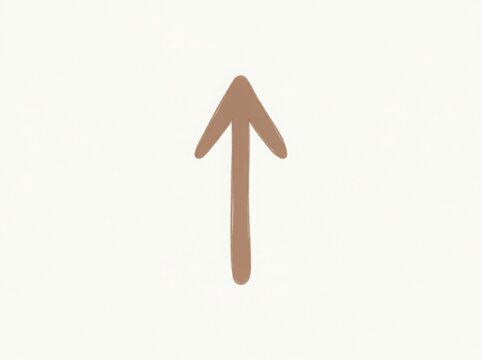 Simple brown hand drawn arrow pointing up icon