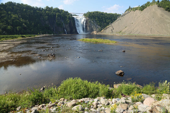 Panorama with Montmorency Falls - Quebec, Canada