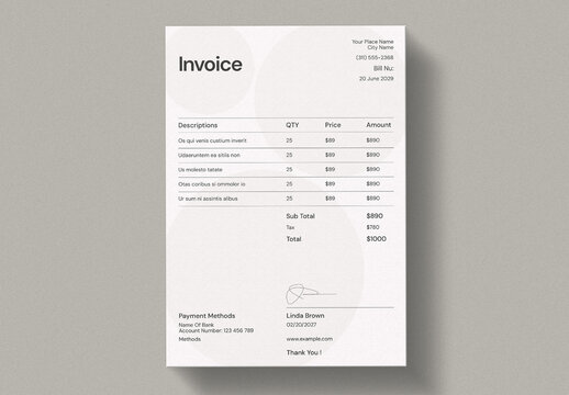 Clean Invoice Layout
