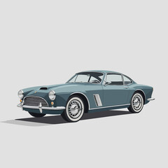 Fototapeta premium Vintage Teal Sports Car Coupe Classic Automobile.