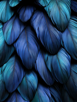 Blue feather seamless texture natural pattern cassowary inspiration high fidelity detailed layered vibrant soft elegant