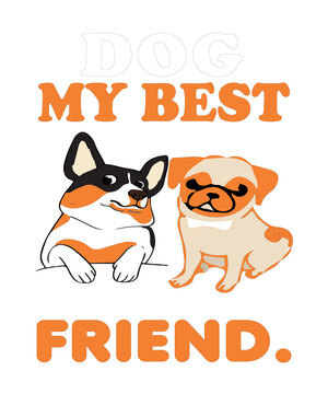 Two cute dogs hugging as best friends
