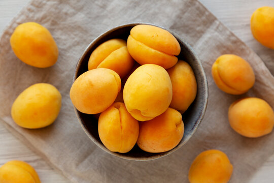 Raw Organic Apricots in a Bowl Ready to Eat