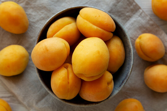 Raw Organic Apricots in a Bowl Ready to Eat