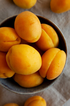 Raw Organic Apricots in a Bowl Ready to Eat