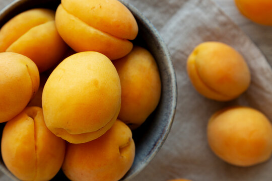 Raw Organic Apricots in a Bowl Ready to Eat