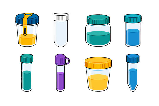Set of laboratory sample containers and test tubes vector