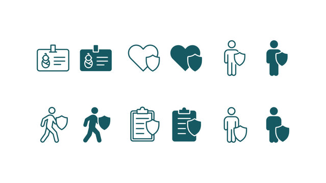 Healthcare And Protection Icons Flat Teal Symbols On A White Background Representing Medical Concepts icon