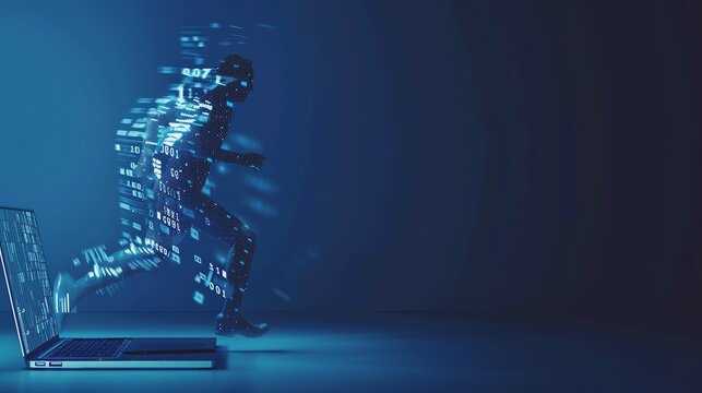 Digital transformation and virtual reality concept.