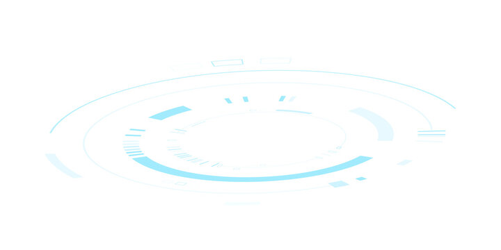 Futuristic HUD interface circle abstract digital technology UI design illustration isolated on transparent background