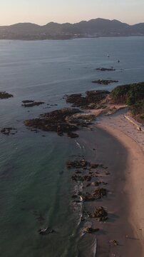 Samil Beach in Spain Vertical Video