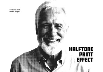 Halftone Print Photo Effect