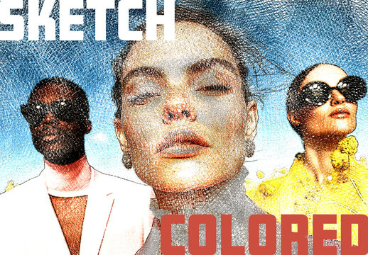 Colored Sketch Photo Effect