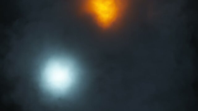 Concept Animation of a cinematic mysterious smoke background with searching lights