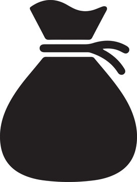 Money bag icon representing wealth, savings, financial investment, or a sack of cash for banking and commercial design projects.