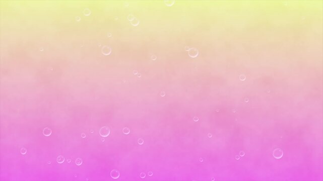 Pastel Pink and Yellow Soap Bubbles Floating Abstract Background