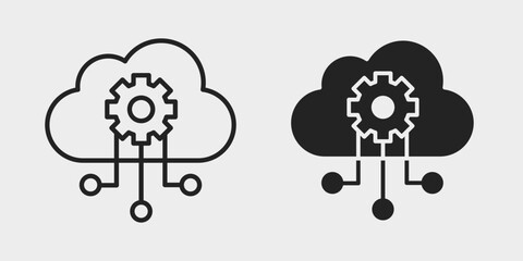 Obraz premium SaaS Platform Icon represents cloud software services, digital platforms, and business applications with editable outline and filled vector illustration.