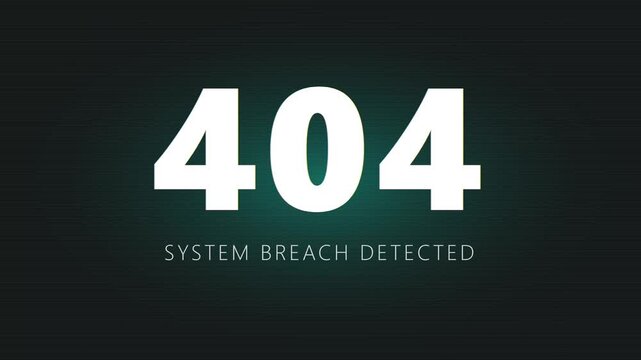 Digital Error 404 System Breach Warning Message Graphic.