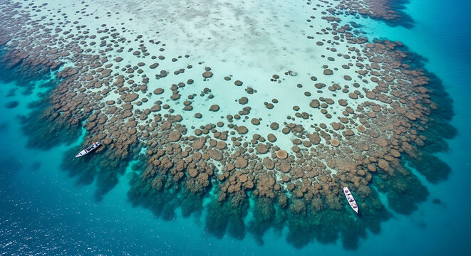 Patch Reef Paradise Island Aerial View Turquoise Water Coral Gardens
