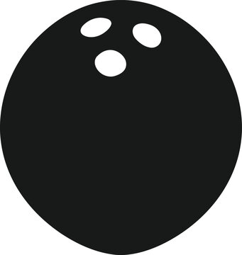 Bowling ball silhouette isolated on transparent background sports equipment icon
