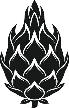 Artichoke silhouette isolated on transparent background vector illustration