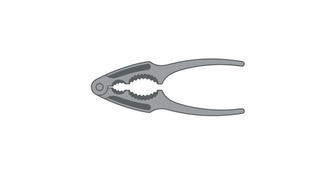 Modern Silver Nutcracker Tool Isolated on White Background - Kitchen Utensil for Cracking Nuts