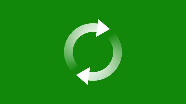 Circular Refresh and Reload Icon Animation with Loading Progress on Green Screen Background