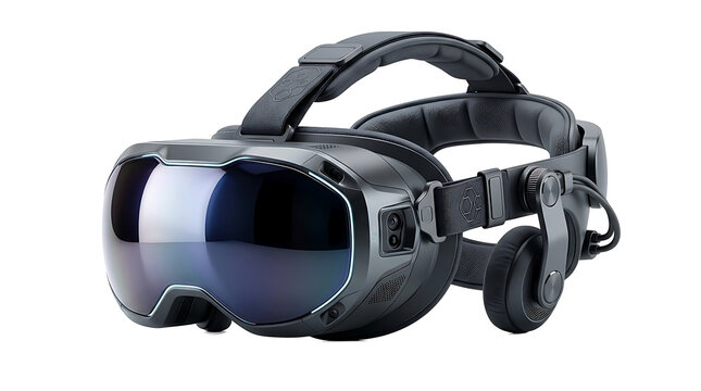 Virtual Reality Headset with Integrated Headphones, Modern VR Goggles for Gaming and Entertainment