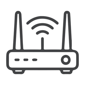 Modern Router Icon Vector Outline Design