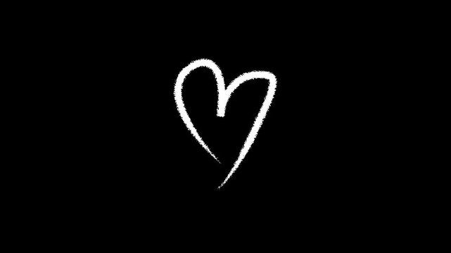 marker heart isolated hand draw.4k motion graphics video