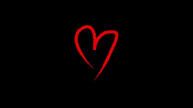 marker heart isolated hand draw.4k motion graphics video
