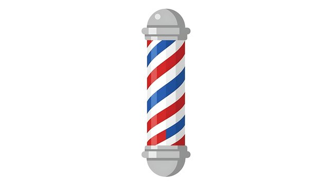 Vertical barber pole vector icon with clean spiral stripes