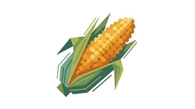 Geometric abstract illustration of an ear of corn
