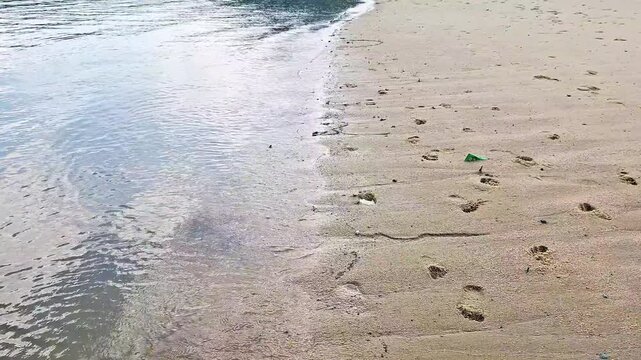 Waves lapping at the shoreline