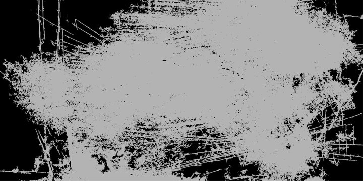 Heavy white scratch and scribble grunge texture overlay on black background for edgy abstract art and vintage design