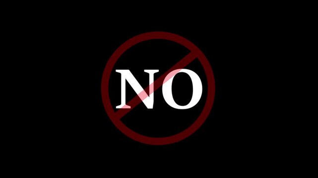 Stop sign red icon Warning or no entry icon forbidden circle and line symbol on a BLACK background