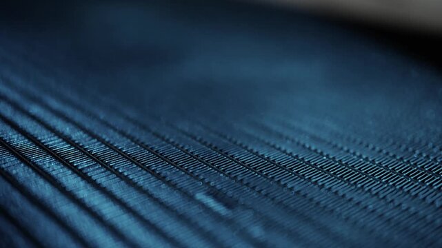 Radiator Cooling Fins Form A Detailed Metallic Surface Pattern With Repeating Textures