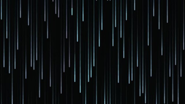Falling silver light lines on black background
