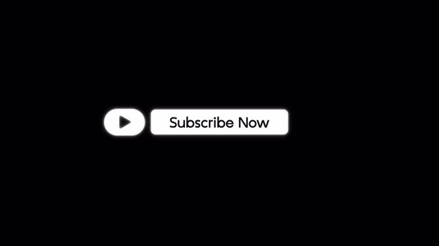Animated Subscribe Now Button with Glitch Effect on Transparent Background