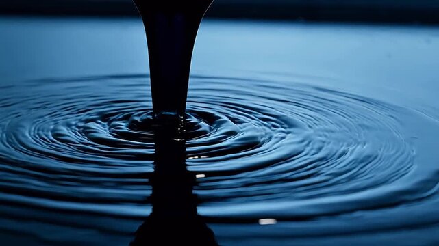 Dark Liquid Mercury Flow with Reflective Chill