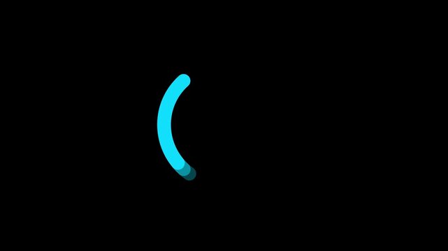 Loading Circle Spinner Animation with Alpha Channel, Sky Blue Loading Bar and Download Progress Icon