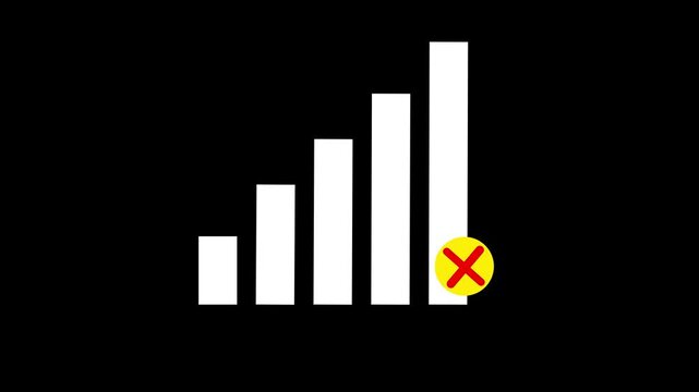 Connectivity signal lost icon animation inside digital disconnection communication disruption issue animation icon signal lost inimation