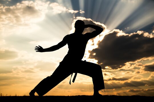 Taichi Silhouette Dramatic Cloudscape High Resolution Picture