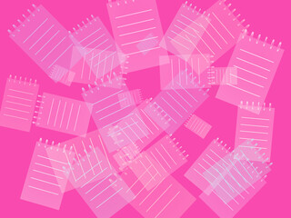 Fototapeta premium Pink notepads spiral bound on pink background