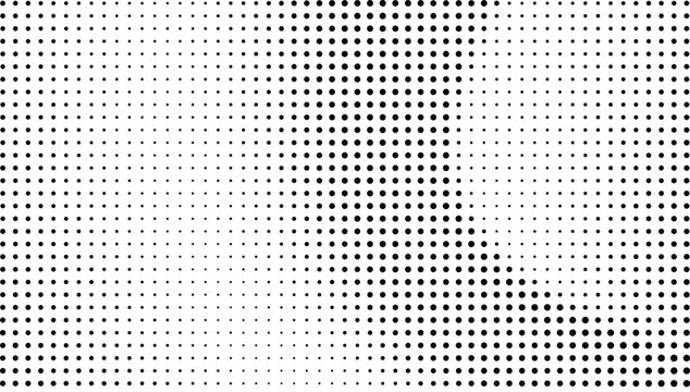 Halftone square pattern background, black and white geometric pixel texture, abstract monochrome gradient vector for modern graphic design