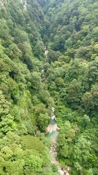 Beautiful scenery of Okatse Canyon in Georgia