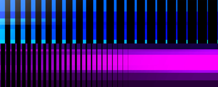 Abstract Geometric Pattern with Bright Colorful Vertical Stripes. Dynamic Optical Illusion and Transition effect. Modern Color Background for creative graphic design. Vector illustration.